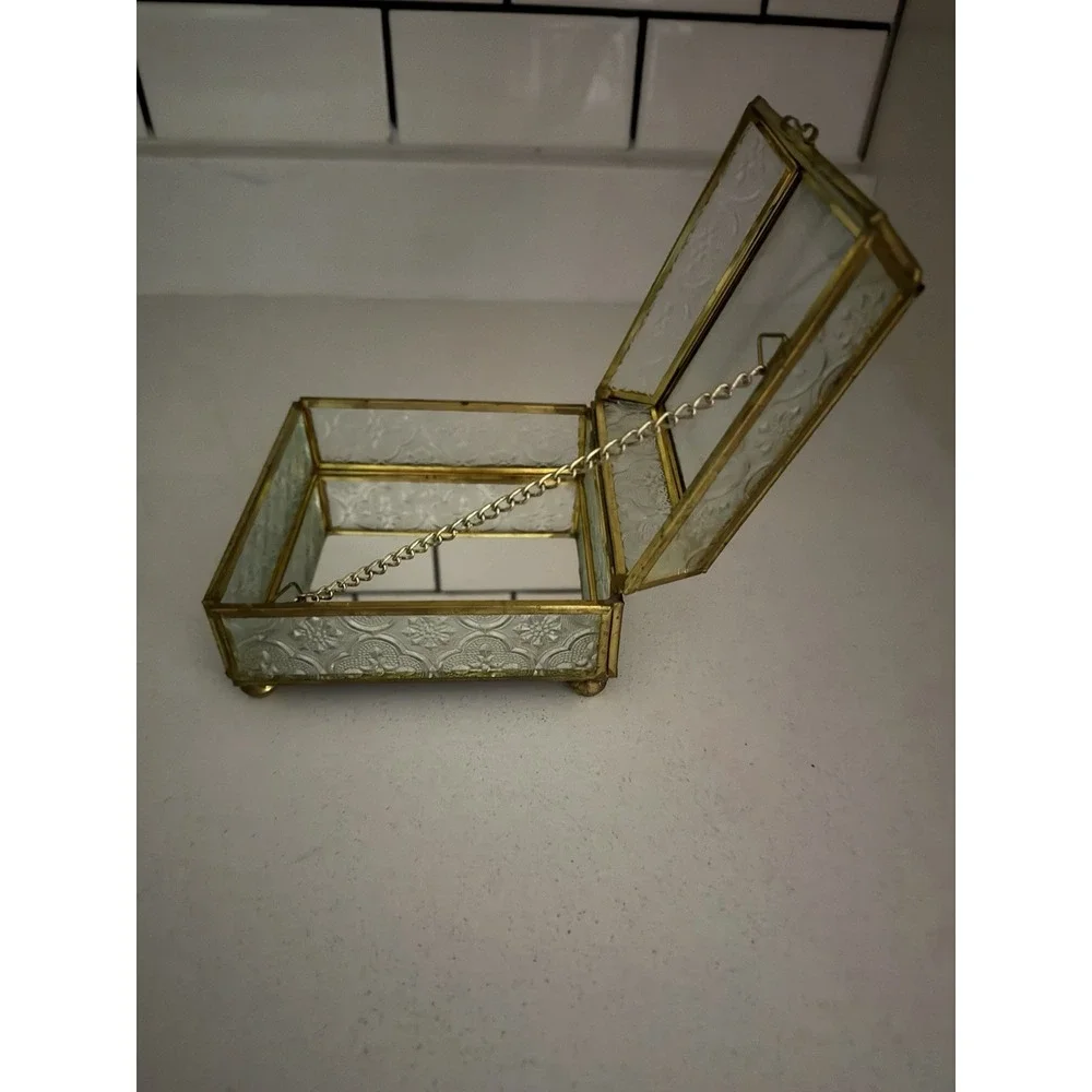 VINTAGE PENCO JEWELRY CASKET BOX ORMOLU GILT HOLLYWOOD REGENCY MIRROR MCM